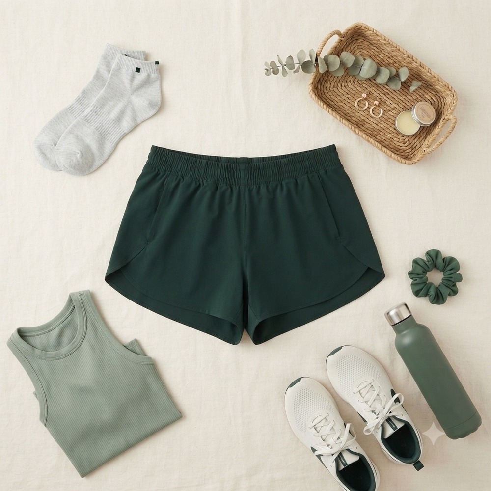 Girlfriend Collective Trail Shorts Dark Green Athletic Lined Running XXXL 3XL